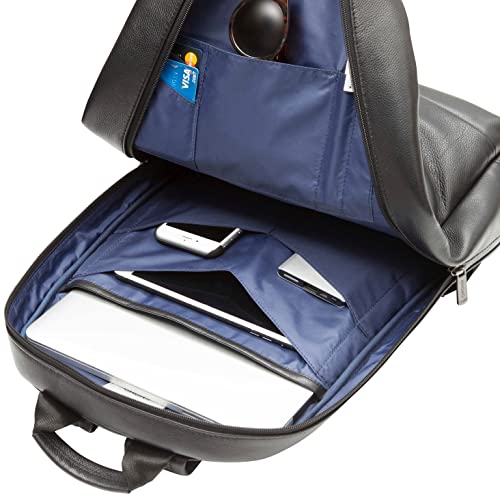 Knomo Albion Leather 15.6" Laptop & Tablet Bookbag Computer Business Backpack for School, Work & Travel
