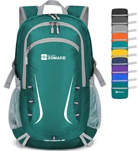 zomake packable hiking backpack 40l:lightweight foldable backpacks water resistant – small packable back pack travel day pack for camping hiking women men (olive green)