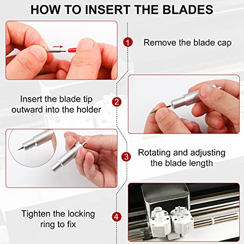 CAREGY 60PCS Replacement Cutting Blades for Cricut Explore Air 2/Air 3/Maker/Maker 3, Includ 10PCS Fine Point Blade, 40PCS Standard Blaeds and 10PCS Deep Point Blades Compatible with Cricut Blades