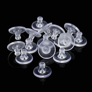 Earring Backings, Silicone Earring Backs with Pad, Rubber Earring Back Replacement, Soft Jewelry Findings (100)