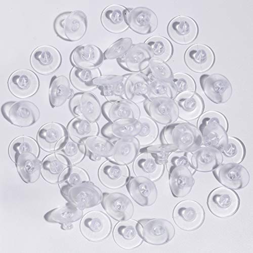 Earring Backings, Silicone Earring Backs with Pad, Rubber Earring Back Replacement, Soft Jewelry Findings (100)