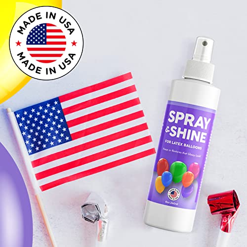 8 oz Shine Spray for Balloons - Latex Balloon Gloss Shine for a Brilliant Appearance - Hi Gloss - Brillo Para Globos - Made in USA 8oz Balloon Spray for Latex Balloons - Spray Shine - Made in USA