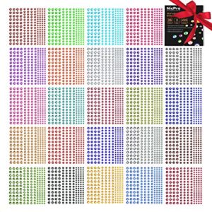 rhinestone stickers 4125 pcs, nicpro self adhesive face gems stick on body jewels crystal in 3 size 25 colors,25 embellishments sheet for decorations crafts nail makeup