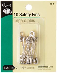 dritz 72-2 safety pins, size 2 (10-count)