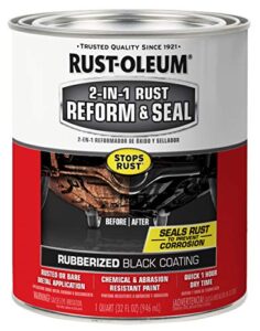 rust-oleum 344763 2-in-1 rust reform & seal, quart, black
