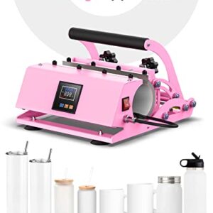 Pro 30 OZ Tumbler Heat Press Machine, Findcolor Mug Press for 11 OZ 15 OZ 16 OZ 20 OZ 30 OZ Straight Skinny Sublimation Tumblers, Cup Heat Press DIY Sublimation 30OZ Tumbler Press (Pink)