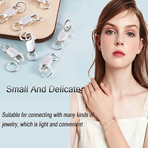 925 Sterling Silver Lobster Claw Clasp with Closed Jump Rings for Necklaces Bracelet Or Jewelry Making, Made in Italy.10mmx4mm(0.39 x 0.16 inch)