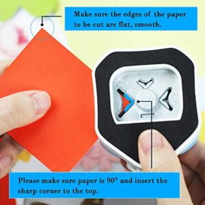 ECOHU Round Corner Punch, 3 in 1-3 Way Corner Puncher Cutter for Paper Craft (R4mm+R7mm+R10mm) for Cutting Different Corners, DIY Projects, Card Making & Scrapbooking