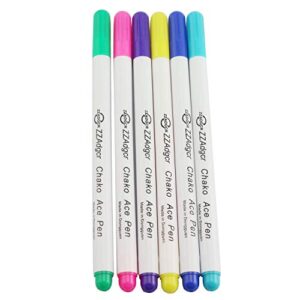 Disappearing Ink Fabric Marker Pen for Sewing Art Washable Art and Lettering 12PCS 6 Color Vanishing Air Erasable Pen