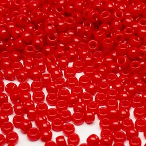 1000 pcs acrylic red pony beads 6x9mm bulk for arts craft bracelet necklace jewelry making earring hair braiding (red2)