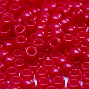 1000 Pcs Acrylic Red Pony Beads 6x9mm Bulk for Arts Craft Bracelet Necklace Jewelry Making Earring Hair Braiding (RED2)