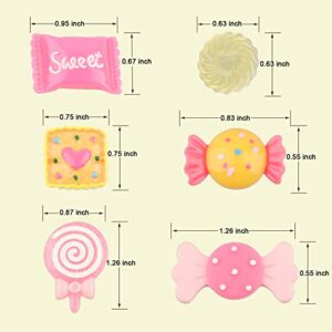 Kawaii Nail Charms, 50 Pcs Slime Charms Bulk, Candy Charms for Acrylic Nails, Cute Flatback Resin Charms for DIY Crafts Making, Ornament Scrapbooking