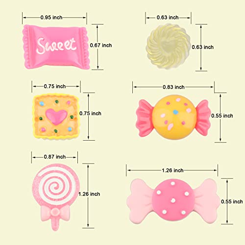 Kawaii Nail Charms, 50 Pcs Slime Charms Bulk, Candy Charms for Acrylic Nails, Cute Flatback Resin Charms for DIY Crafts Making, Ornament Scrapbooking