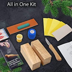 BeaverCraft, Wood Carving Kit Comfort Bird DIY - Complete Starter Whittling Knife Kit for Beginners Adults and Teens - Book Fun Project Carve Bird Hobby Whittling Knife - Learning Woodworking