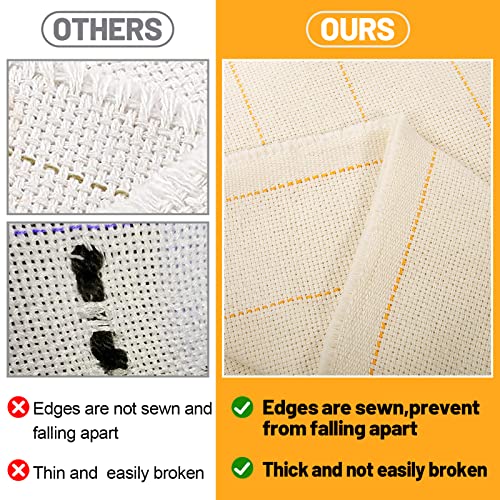 85" × 79" Large Overlocking Tufting Cloth with Marked Lines- Primary Monk's Cloth Punch Needle Fabric for DIY Rug-Punch Tufting Gun