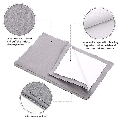 3 Pack Silver Polishing Cleaning Cloth, Keeps Jewelry Clean and Shiny.(1 Pack10'' x 12''+2 Pack 6'' x 8'')
