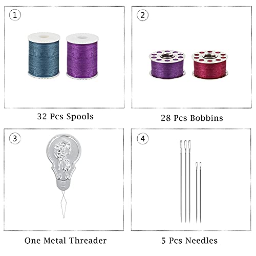 NEX Sewing Thread Kit, Mini Spools and Bobbins for Sewing Machine, Hand Sewing