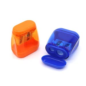 OFiSEXPT 4pcs Colored Pencil Sharpener, Manual Pencil Sharpener Dual Holes, for Kids Adults Students School Class Home Office