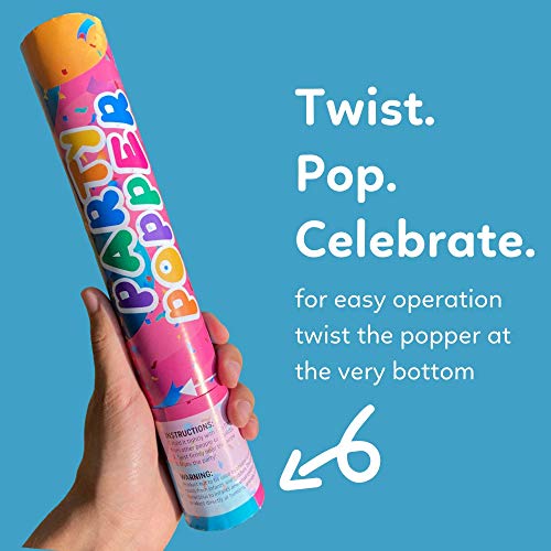 12 Pack Confetti Cannon Confetti Poppers | Shiny Multicolor | TUR Party Supplies | Launches Up to 25ft | Giant (12 in) | Party Poppers for New Years Eve, Christmas, Graduation, Birthdays, Weddings