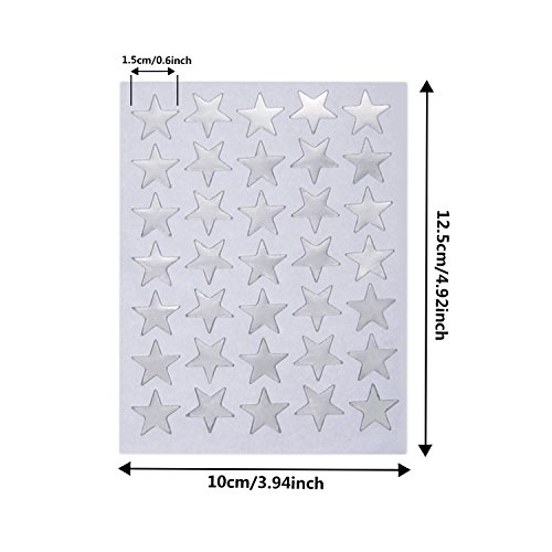 EBOOT Star Stickers 1750 Count Self-Adhesive Stickers Stars (Silver)