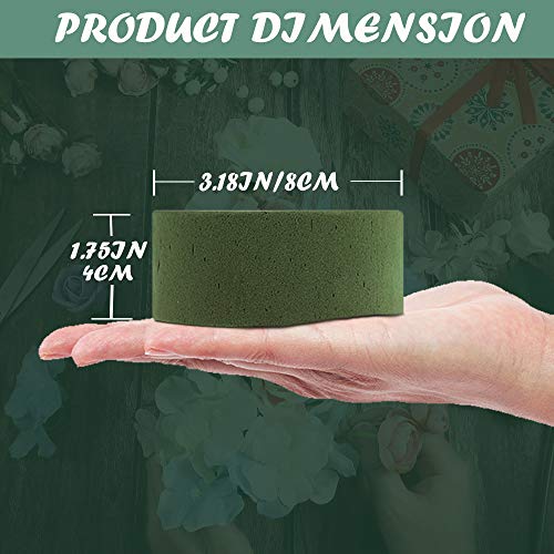 TAOPE 15 PCS Floral Foam, Green Styrofoam Block for Artificial Flowers, Round Wet & Dry Foam Bricks, Florist Foam for Flower Arrangements