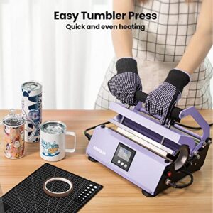 EENOUR Tumbler Mug Heat Press Machine 30oz 20oz 16oz Sublimation Straight Blank Skinny Tumbler Glass Jar Can - DIY Heat Transfer Vinyl with Temp&Timer Setting for 11-16oz Coffee/Ceramic Mugs -Purple