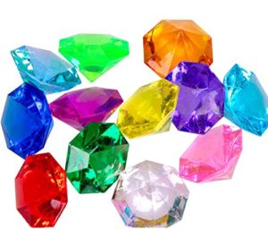 jollylife 36pcs acrylic diamond gems jewels pirate treasure chest hunt party favors 25 carat