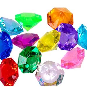 jollylife 36PCS Acrylic Diamond Gems Jewels Pirate Treasure Chest Hunt Party Favors 25 Carat