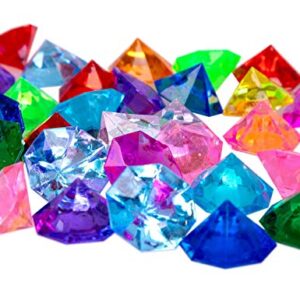 jollylife 36PCS Acrylic Diamond Gems Jewels Pirate Treasure Chest Hunt Party Favors 25 Carat