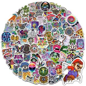 100pcs trippy stickers, psychedelic stickers for adults, vinyl waterproof stickers for water bottles, laptops computers skateboards guitar luggage car, cool hippie stickers for adults and teens