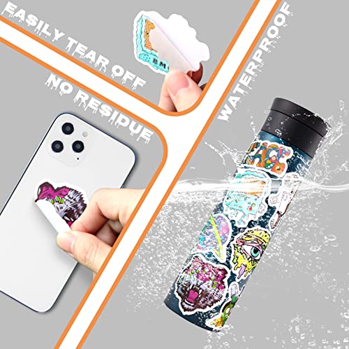 100Pcs Trippy Stickers, Psychedelic Stickers for Adults, Vinyl Waterproof Stickers for Water Bottles, Laptops Computers Skateboards Guitar Luggage Car, Cool Hippie Stickers for Adults and Teens