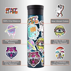 100Pcs Trippy Stickers, Psychedelic Stickers for Adults, Vinyl Waterproof Stickers for Water Bottles, Laptops Computers Skateboards Guitar Luggage Car, Cool Hippie Stickers for Adults and Teens