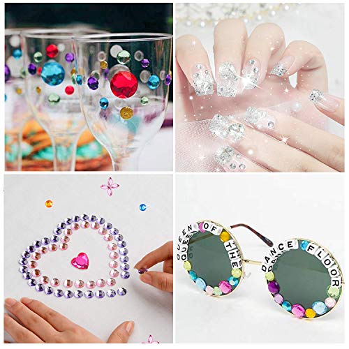 Rhinestone Stickers Self-Adhesive, 1141Pcs Gems for Crafts Bling Jewel Crystal Stickers for DIY Craft Nail Body Makeup Festival