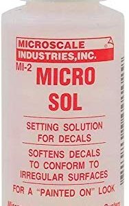 Microscale Micro Sol and Micro Set, 1 Ounce Bottles (Pack of 2) - with Make Your Day Paint Brushes