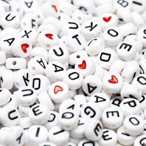 500pcs acrylic small white letter beads for jewelry making alphabet beads for bracelets kit letters beads for necklace making