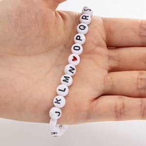 500PCS Acrylic Small White Letter Beads for Jewelry Making Alphabet Beads for Bracelets Kit Letters Beads for Necklace Making