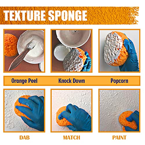 Knockdown Texture Sponge, Wall Patch, Drywall Patch/ Repair, Texture Patch Sponge, Home Decor Sponge for DIY Painting Ceiling Wall Texture - 2 Pcs