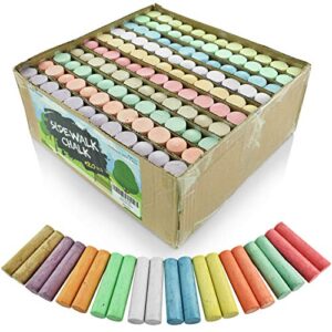 fat zebra designs 120 piece sidewalk chalk set – jumbo size sticks in vibrant colors for outdoor play and art