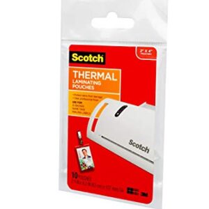 Scotch Thermal Laminating Pouches, 5 Mil Thick for Extra Protection, Professional Quality, 2.4 x 4.2-Inches, ID Badge without Clip, 100-Pouches (TP5852-100)