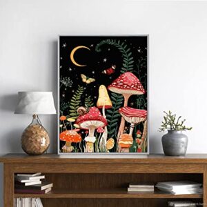 Paint by Number for Adults Beginner, DIY Painting by Numbers Kits for Adults Kids Paint Kits Canvas Gifts Arts Crafts for Home Decor Moon Mushroom Forest Butterfly 16x20 Inch