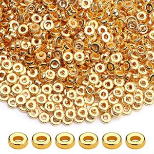 1500pcs 6mm gold flat round spacer beads disc loose jewelry making beads for diy bracelet necklace earring craft supplies