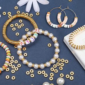1500pcs 6mm Gold Flat Round Spacer Beads Disc Loose Jewelry Making Beads for DIY Bracelet Necklace Earring Craft Supplies