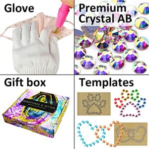 Hotfix Rhinestone Applicator, Bedazzler Kit with Rhinestones for Clothes Crafts, Hot Fix Rinestones Applicator Wand Setter Tool, Hot Fixed Crystal Bling Machine Heat Pen for Clothing Fabric Adults