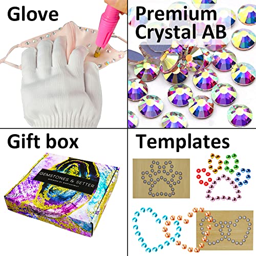 Hotfix Rhinestone Applicator, Bedazzler Kit with Rhinestones for Clothes Crafts, Hot Fix Rinestones Applicator Wand Setter Tool, Hot Fixed Crystal Bling Machine Heat Pen for Clothing Fabric Adults