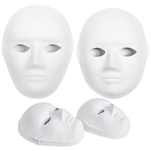 calpalmy 14 pack 2 sizes paper mache masks – create artistic craft projects from wall decorations to theater and halloween costumes; party, masquerade parties and classroom art white