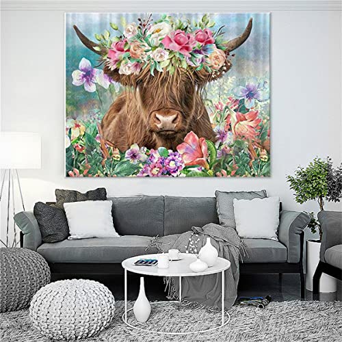 Diamond Painting Kits for Adults - Diamond Art Kits for Kids Beginner DIY 5D Full Drill Crystal Rhinestone Arts and Crafts - Gem Art Painting with Diamonds Dots Home Wall Decor Cow 11.8x15.7inch