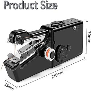 TCHRULES Handheld Sewing Machine, Hand Held Sewing Device Tool Mini Portable Cordless Sewing Machine, Essentials for Home Quick Repairing and Stitch Handicrafts(Black)