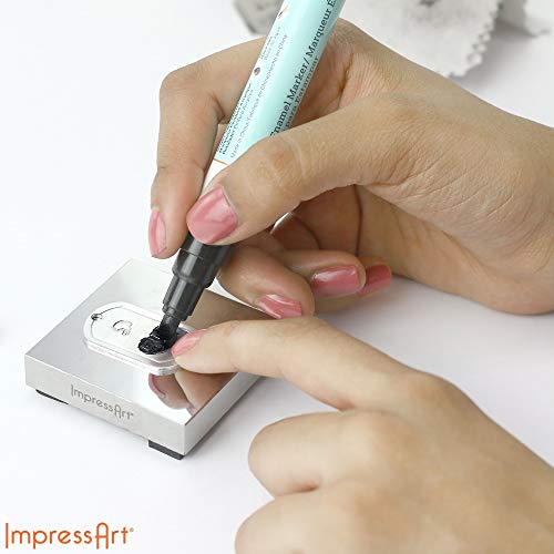 ImpressArt - Metal Stamp Enamel Marker for Metal Stamping & Engraving DIY Jewelry Acrylic Ink (Black)