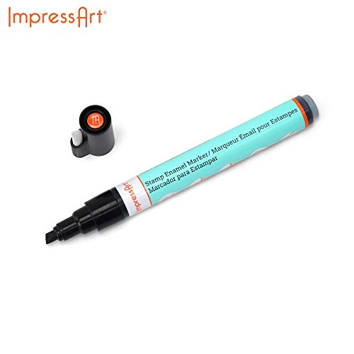 ImpressArt - Metal Stamp Enamel Marker for Metal Stamping & Engraving DIY Jewelry Acrylic Ink (Black)