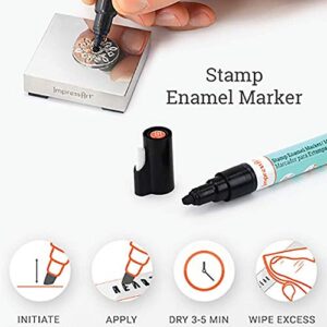ImpressArt - Metal Stamp Enamel Marker for Metal Stamping & Engraving DIY Jewelry Acrylic Ink (Black)